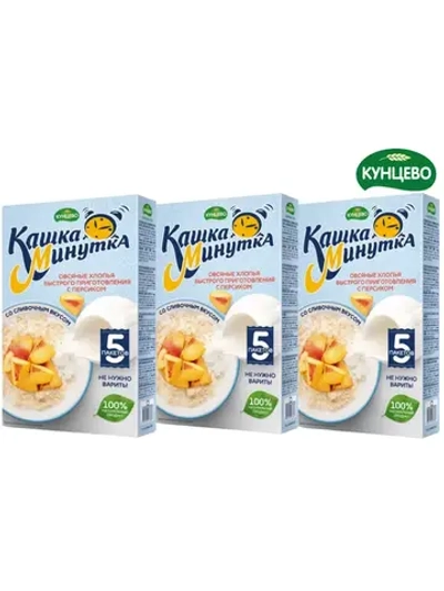 Овсяная каша за 5 мин со сливками и персиком, 43г*15шт