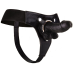 Страпон с кожаными трусиками - 13 см. (Цвет: черный)