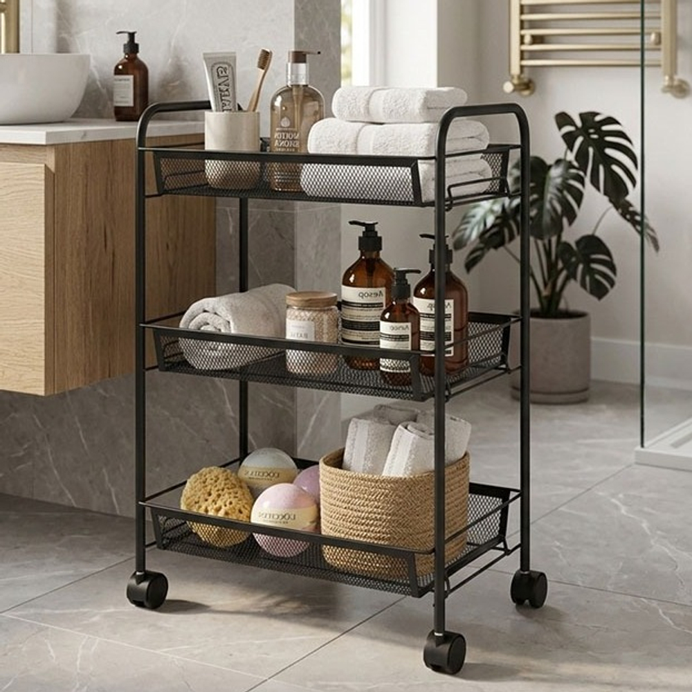 Тележка для ванной комнаты VAGN VIT, 26x44х63, черный