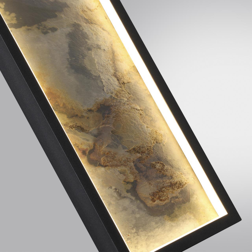 5078/35WL L-VISION ODL24 538 черн./серо-беж./металл/натур.камень/акрил Настен.светильн. со спотом LED 35W 3000K STOFLAKE