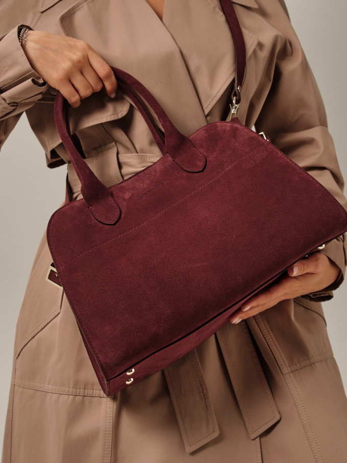Сумка замшевая бордо