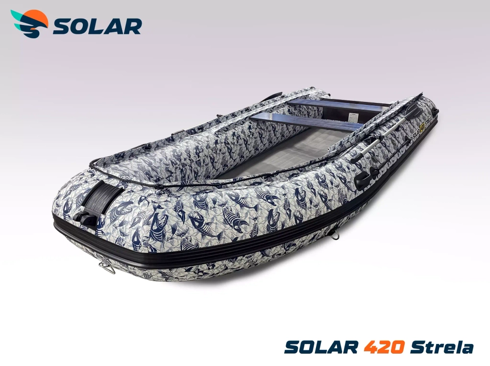 Лодка надувная моторная solar-420 strela jet tunnel