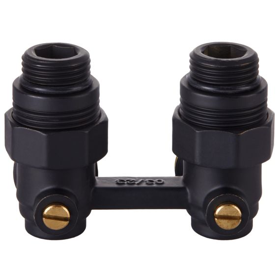 Узел нижнего подключения Royal Thermo угловой 1/2quot;х3/4quot; EK (черный) — (2)