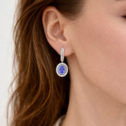 Серьги С Танзанитами и Бриллиантами, E0236-1/10