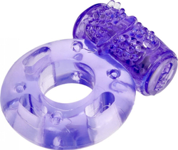 Фиолетовое эрекционное кольцо с вибрацией Ring Elastic Heart