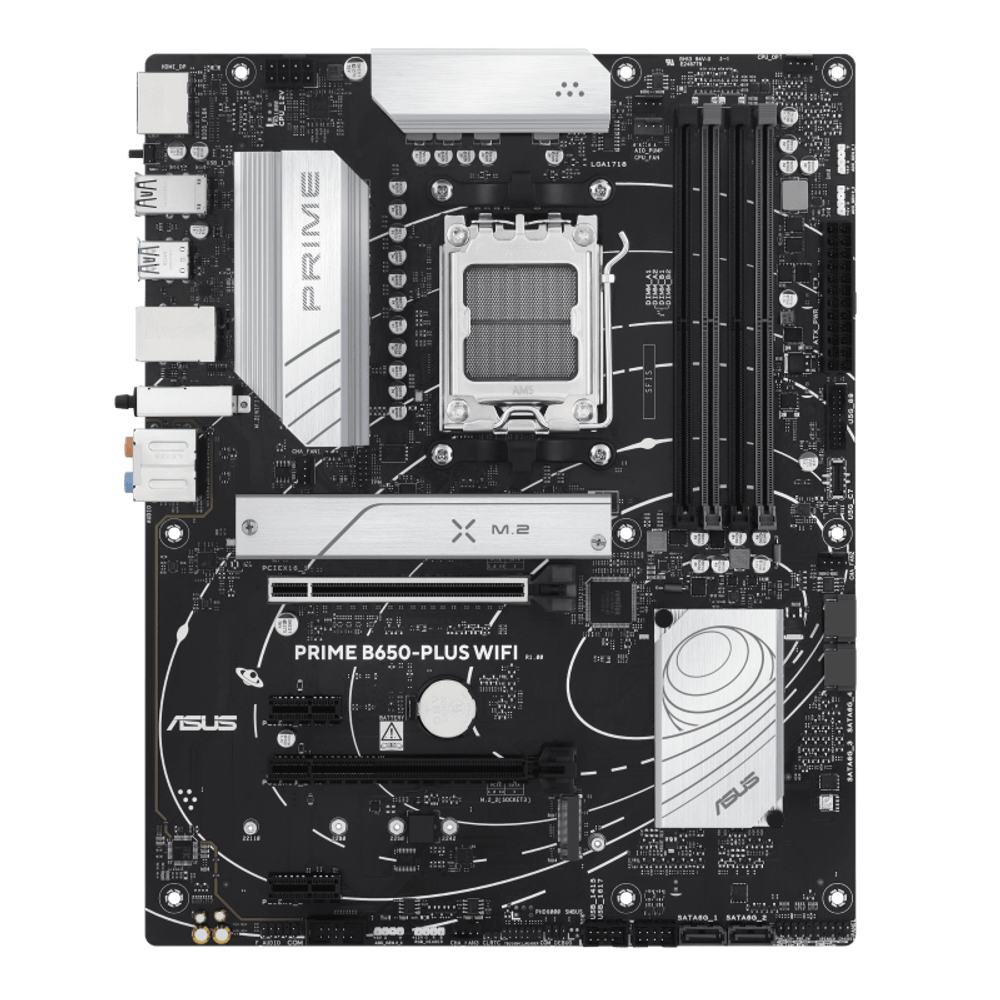 Материнская плата ASUS PRIME B650-PLUS WIFI AM5 4xDDR5 4xSATA3 RAID 2xM.2 HDMI DP ATX