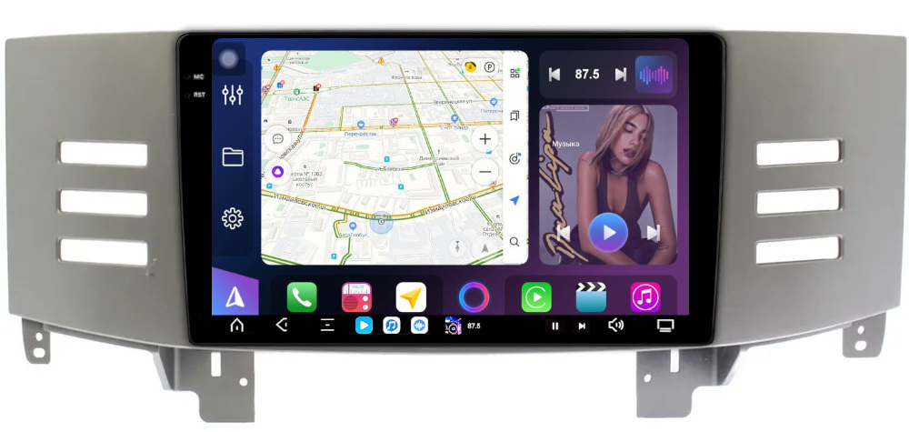 Магнитола для Toyota Mark X 2004-2009 (правый руль) - FarCar XXL9-9120 монитор 9.5" 2K QLED на Android 14, TS20, 8+256Гб, CarPlay, 4G SIM-слот