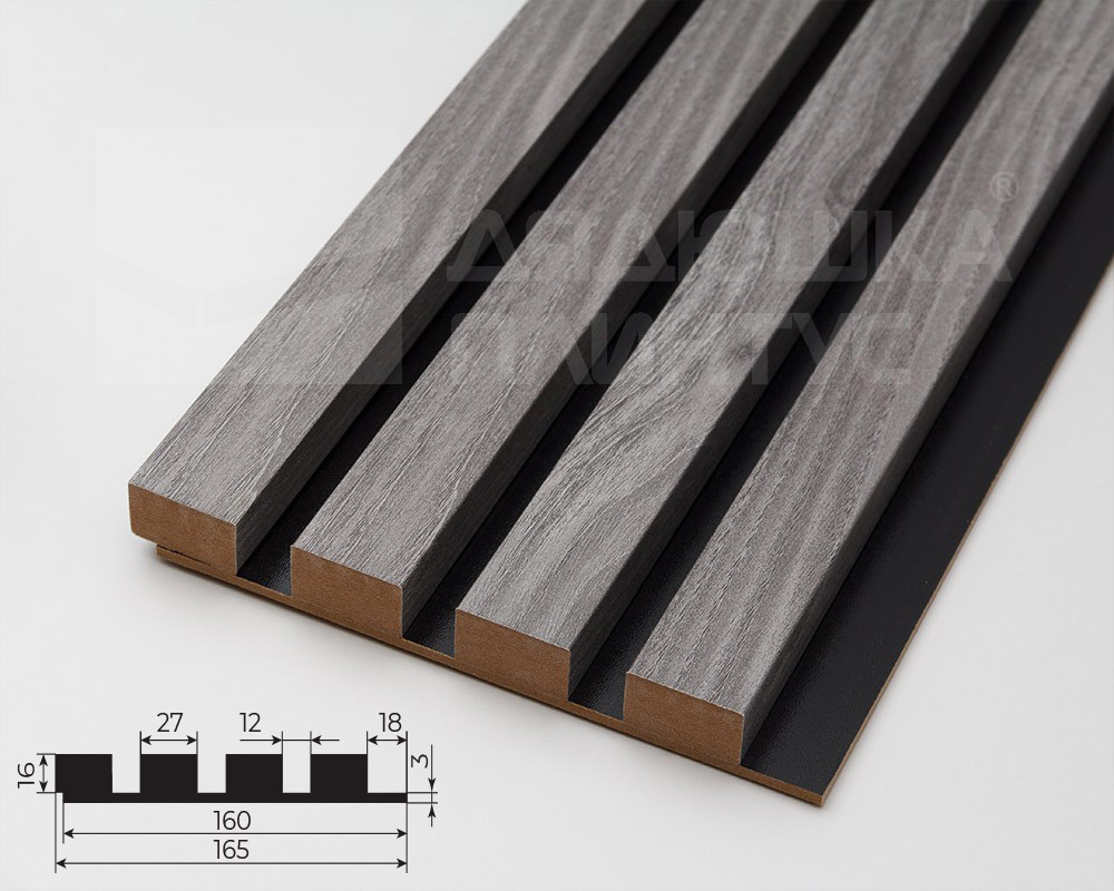 Панель МДФ 3D Лайн Модерн 165*2750мм L05 Серый тик