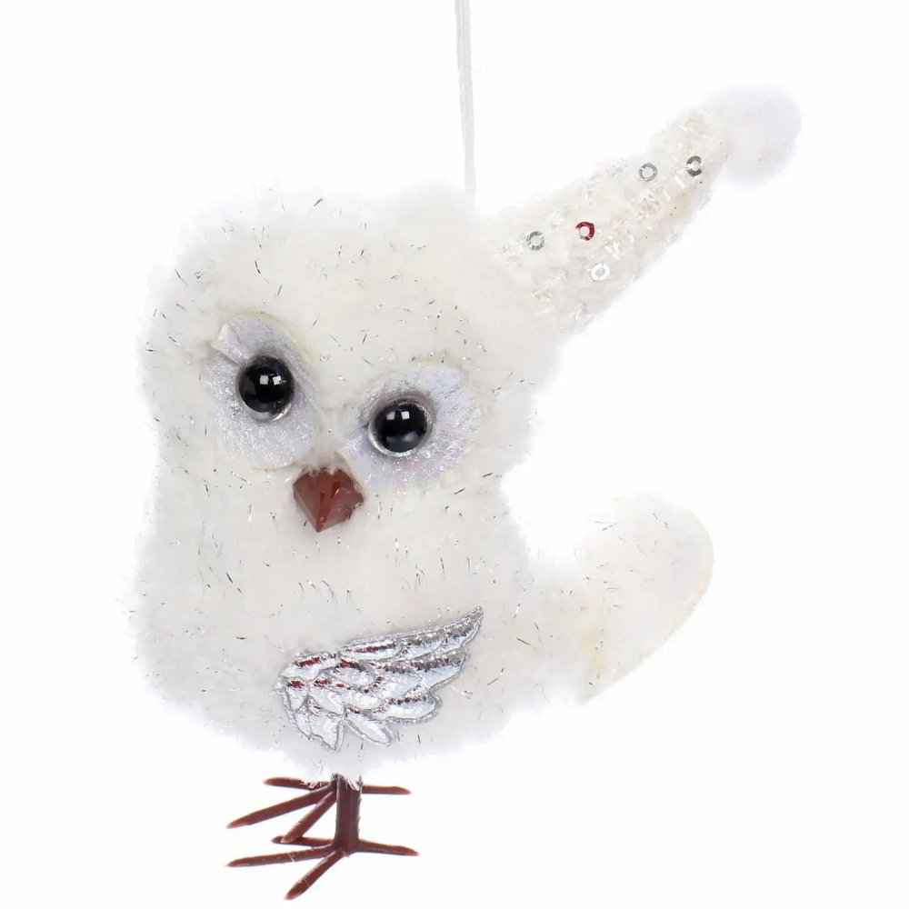 Ёлочная подвеска «Изящная сова» 10 см, Белый (микс дизайнов)