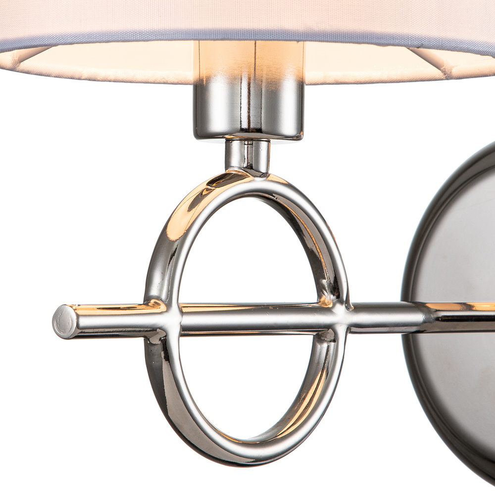 Настенный светильник 1x40Вт E14, металл/ткань, никель