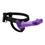 Фиолетовый женский вибрострапон 17,5см на поясе с вагинальной вибропробкой 11см Baile Ultra Passionate Harness BW-022060-1