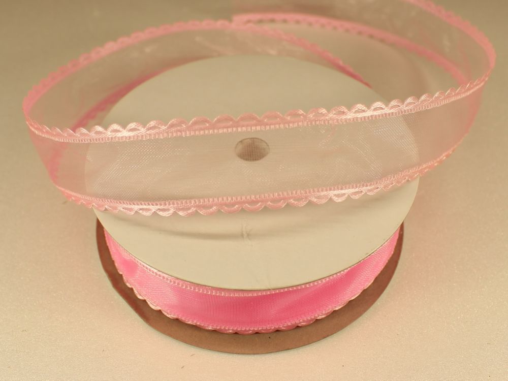 Лента декоративная, ширина 25 мм(313064), цвет: №5 розовый (бобина 20+-0,3 ярдов)