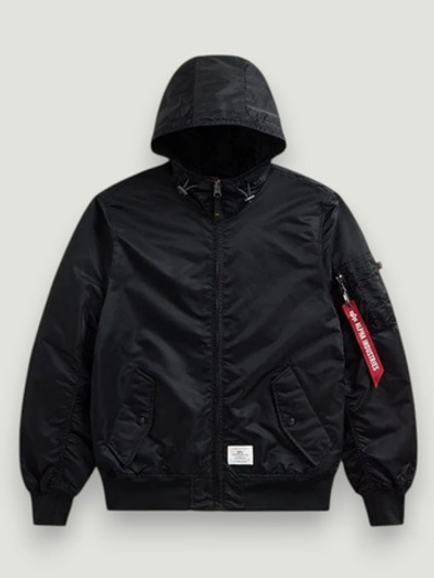 Куртка Бомбер Alpha Ind L-2B Hooded GEN II (черная - black)