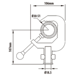 KUPO C-05B Aluminum Alloy Hook-Black. Зажим-крюк