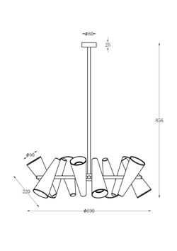 Люстра на штанге Maytoni Giro MOD095PL-10BS