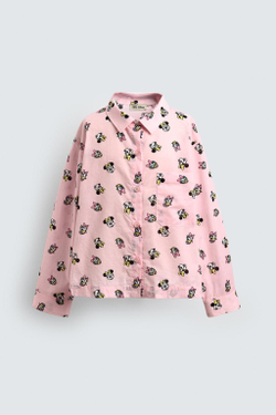 ZARA X DISNEY РУБАШКА DAISY + MINNIE, ПАСТЕЛЬНО-РОЗОВЫЙ