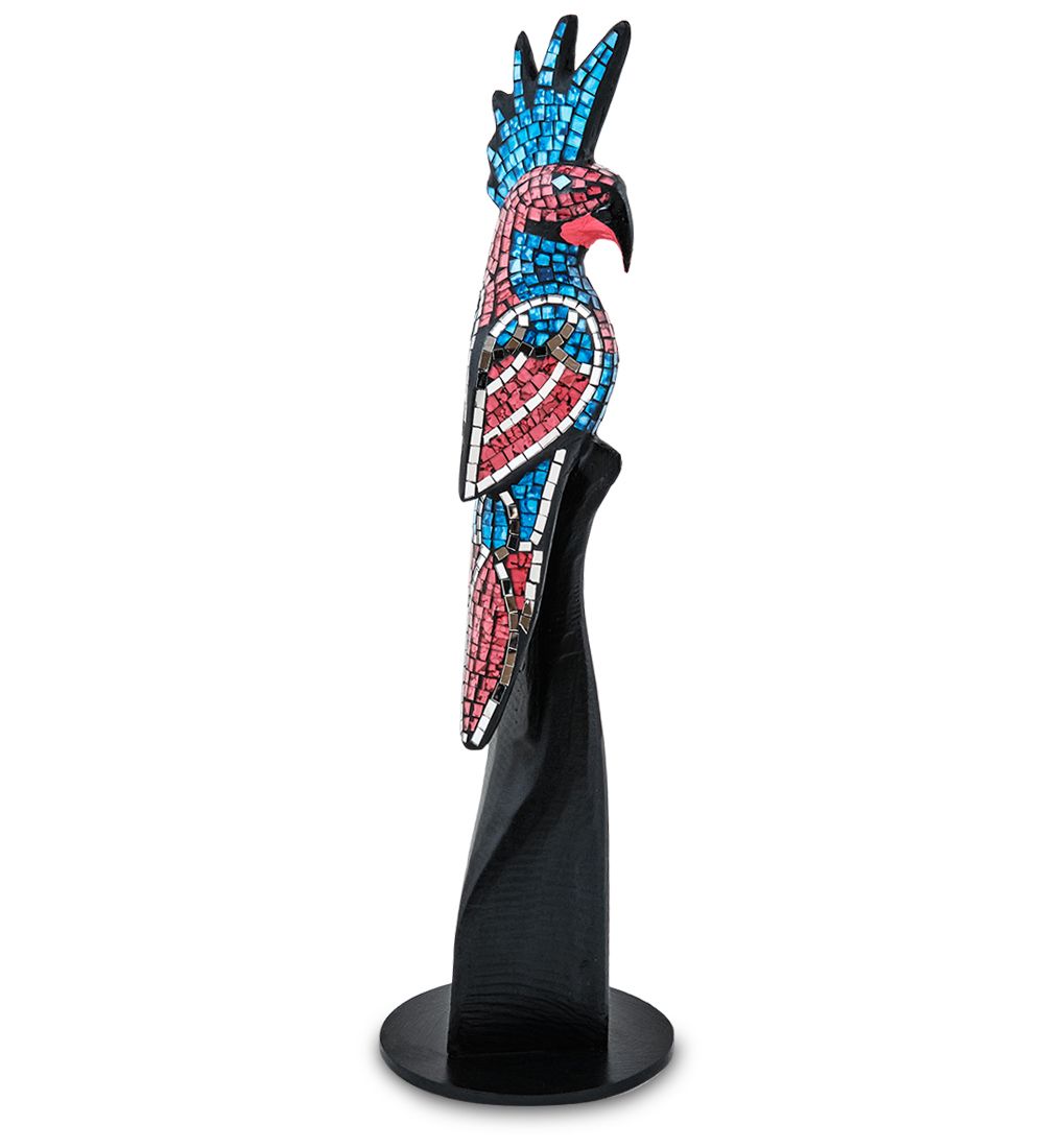 23-030-01 Н-р статуэток из трех «Какаду» дерево+стекл.мозаика (50,40,30 см)