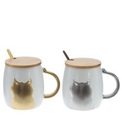 GAEM Кружка с крышкой и ложкой, 420 мл, L13 W9 H10 см, 2в.