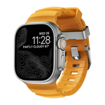Спортивный ремешок Nomad Rocky Point Band для Apple Watch 44, 45, 46 мм и Ultra 2–3 Водостойкий ремешок из фторэластомера с классической застёжкой из титана 5-го класса. На запястье обхватом 145–195 мм