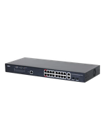DH-PFS4218-16GT-230 16-портовый гигабитный управляемый коммутатор с PoE, уровень L2, Порты: 16 RJ45 10/100/1000Мбит/с (PoE/PoE+/Hi-PoE/IEEE802.3bt), 2 комбинированных SFP/RJ45 (uplink)