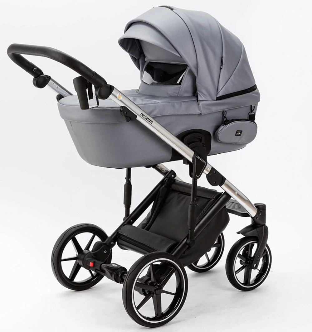 Детская коляска Adamex Lumi Air SE Deluxe 2 в 1 L-SM507 (СЕРАЯ ПЕРЛ. КОЖА+ХРОМ РАМА)