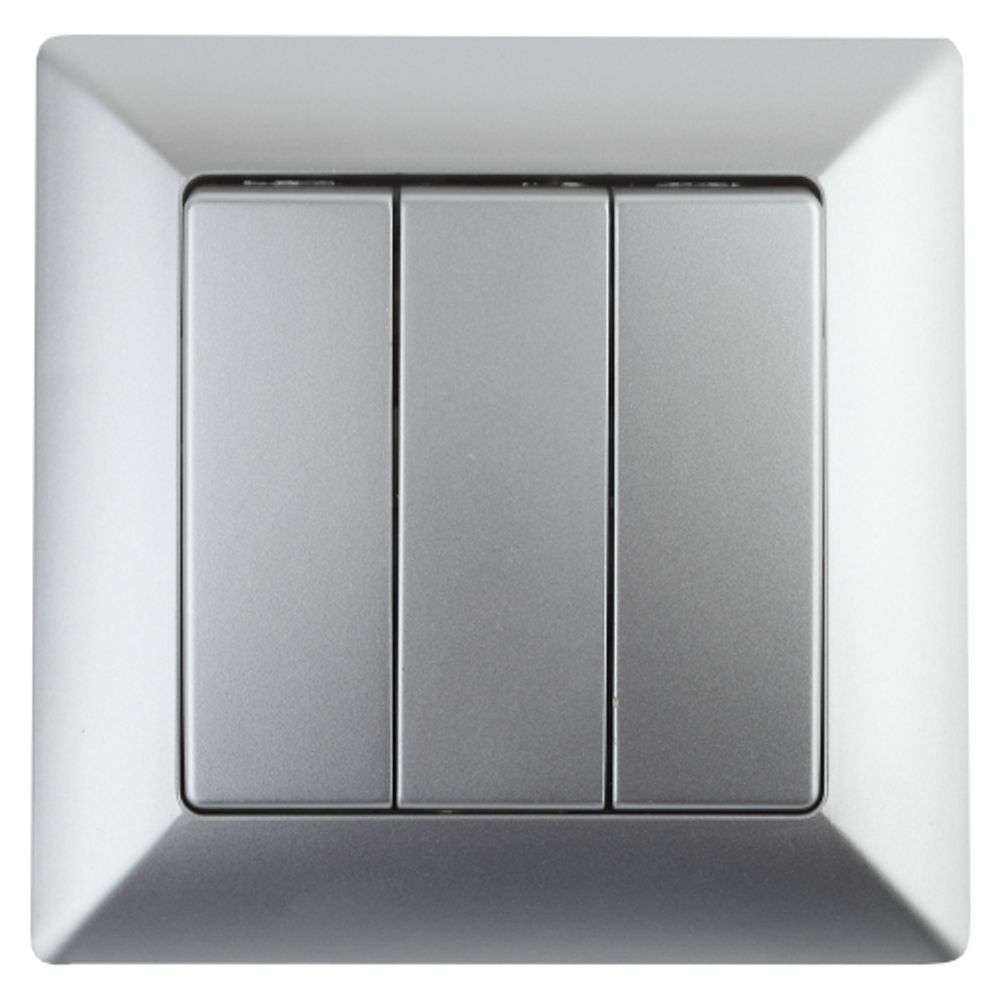 Выключатель Intro Solo 4-106-03 трехклавишный 10А-250В, IP20, СУ, алюминий