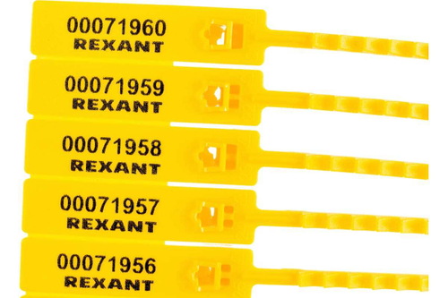 ПЛОМБА ПЛАСТИКОВАЯ REXANT 255ММ ЖЕЛТАЯ 07-6122