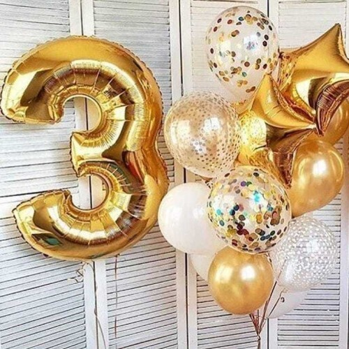 Набор шаров с Цифрой 3 на День Рождения