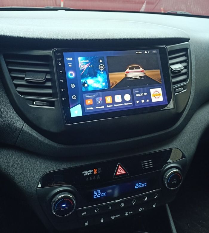 Магнитола для Hyundai Tucson 3 2015-2018 (штатная КЗВ, рамка черная) - Teyes CC2 PLUS монитор 9" QLED, Android 10, Быстрая, SIM-слот