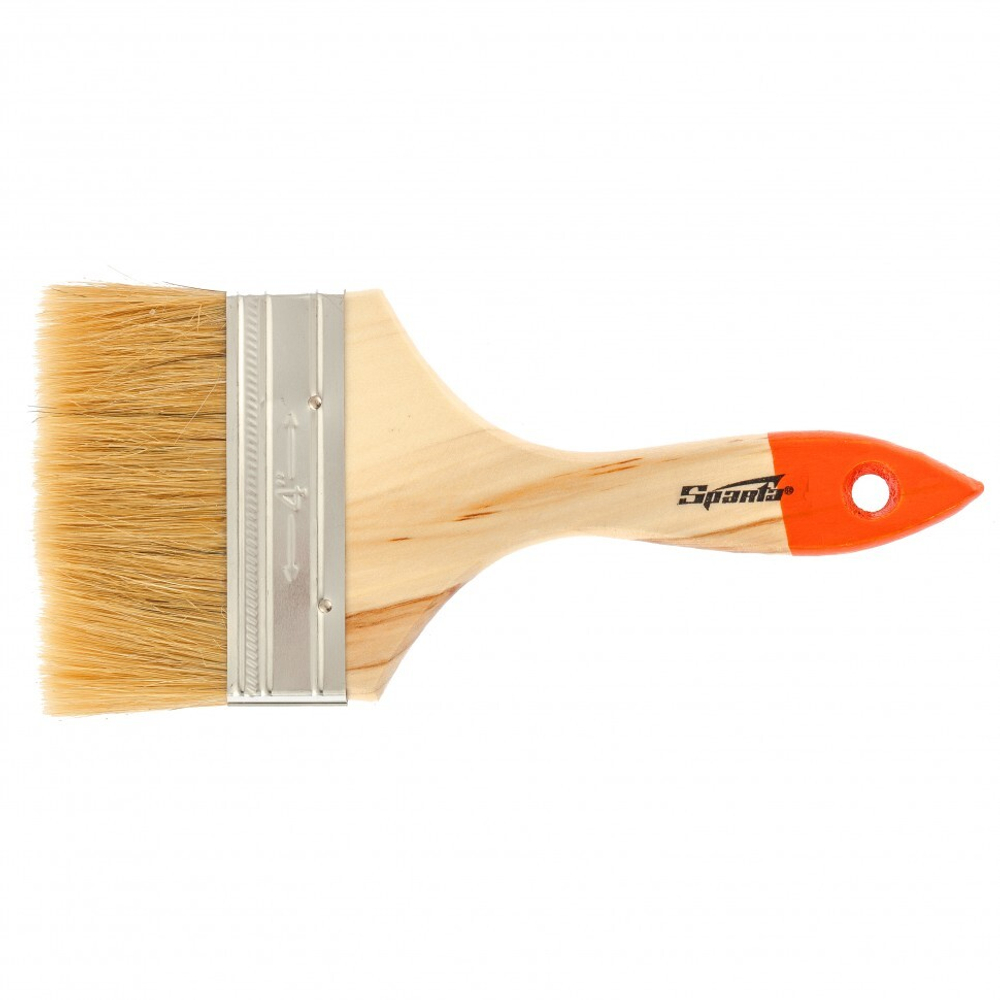 Кисть плоская Slimline 4" (100 мм), натуральная щетина, деревянная ручка Sparta
