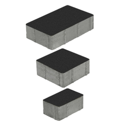 Тротуарная плитка СТАРЫЙ ГОРОД - Стандарт Черный, комплект из 3 видов плит