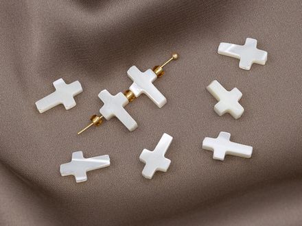 Перламутровые бусины, Крестики 13x8мм (1 штука)