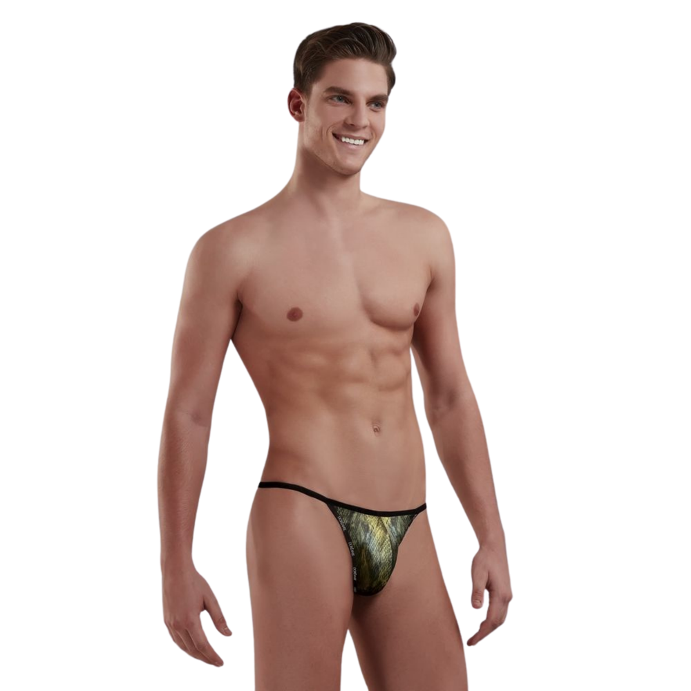 Мужские трусы стринги зеленые с принтом Doreanse ALLIGATOR 1326