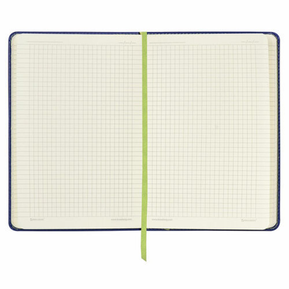 Блокнот в клетку с резинкой А5 (148x218 мм), 80 л., под кожу синий BRAUBERG "Office", 111028