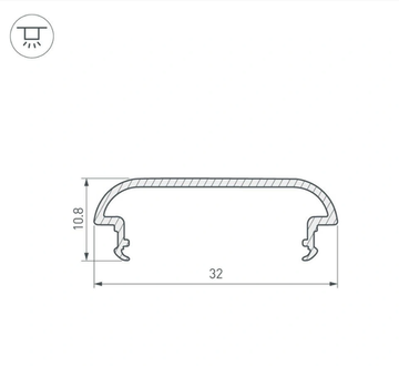 Профиль-верх 2м 016982 серебристый TOP-WIDE-H11-C-2000 Arlight