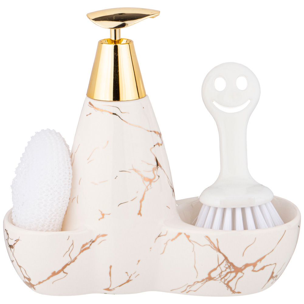 ДОЗАТОР ДЛЯ МОЮЩЕГО СРЕДСТВА "FANTASY" 500 МЛ + ГУБКА И ЩЕТКА 20*9*18 СМ (КОР=12ШТ.)