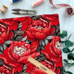 Ткань премиум сатин яркая цветочная фантазия