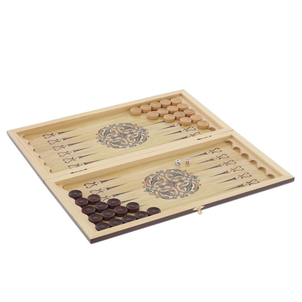 GAEM Игра настольная 2 в 1 ( шашки, нарды) "Рыбалка", L50 W25 H3 см