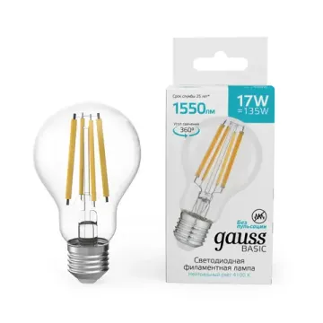 Лампа 17W 4100К E27 10212272 Basic Filament Gauss