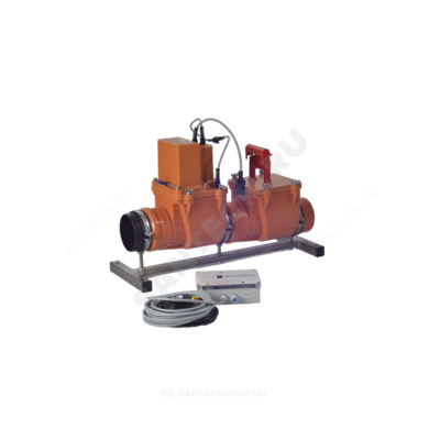 Клапан PP-H обратный канализационный коричневый Дн 110 б/нап с электроприводом Татполимер ТП-85.100-КЗЭ