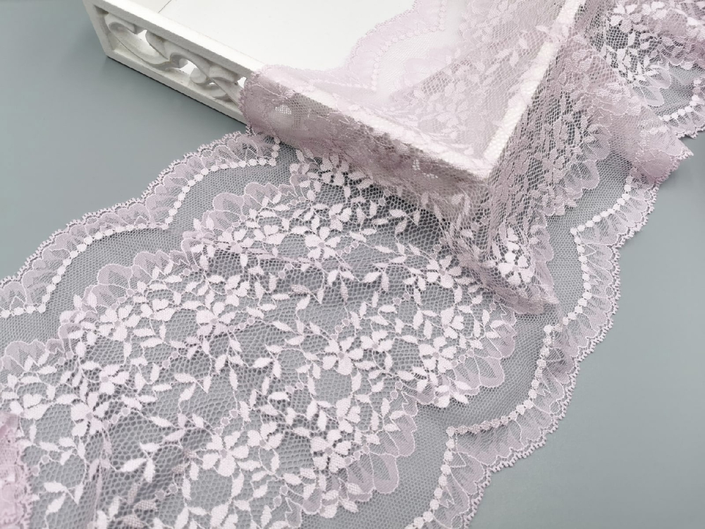 Эластичное кружево, 24см, розовая вода (Арт: EK-2755), м
