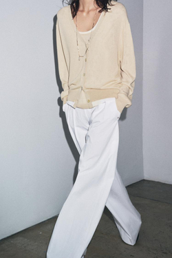 ZARA ДВУХСЛОЙНЫЙ КАРДИГАН, ПЕСОЧНЫЙ