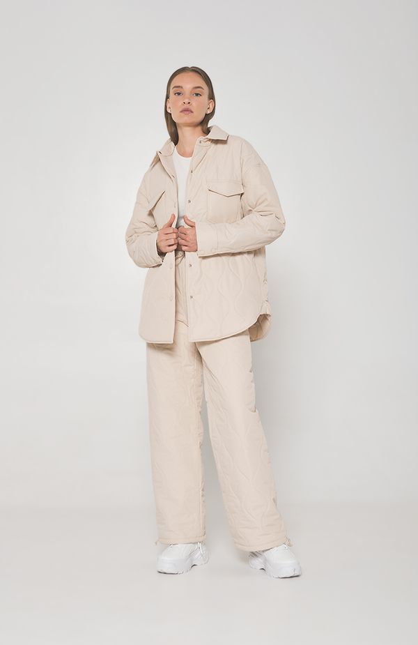 Брюки стёганые AT019 ванильные - фото 8