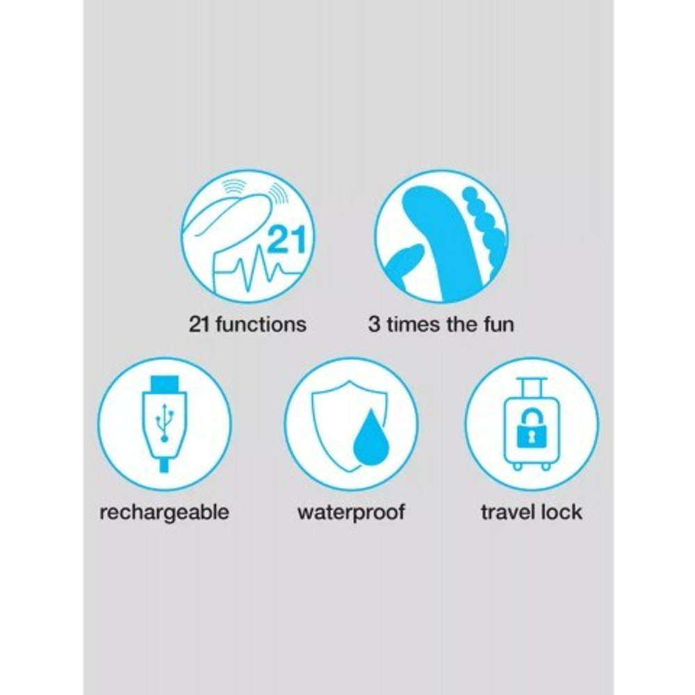 Вибратор с анальным стимулятором Happy Rabbit Triple черный