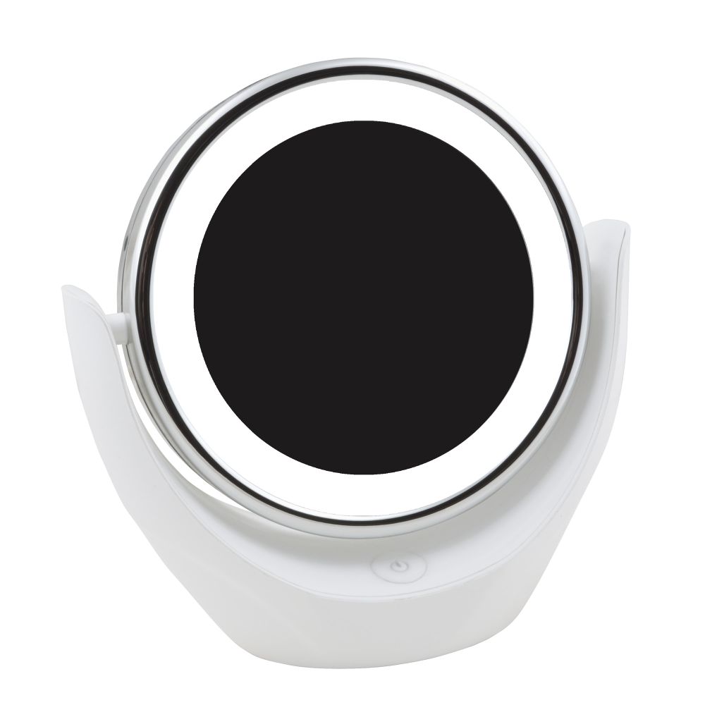 TLD-592 White-LED-13Lm-6000K-3АА Настольный светильник зеркало. На батарейках 3AAне в-к. Сенсорный выключатель. Белый. ТМ Uniel