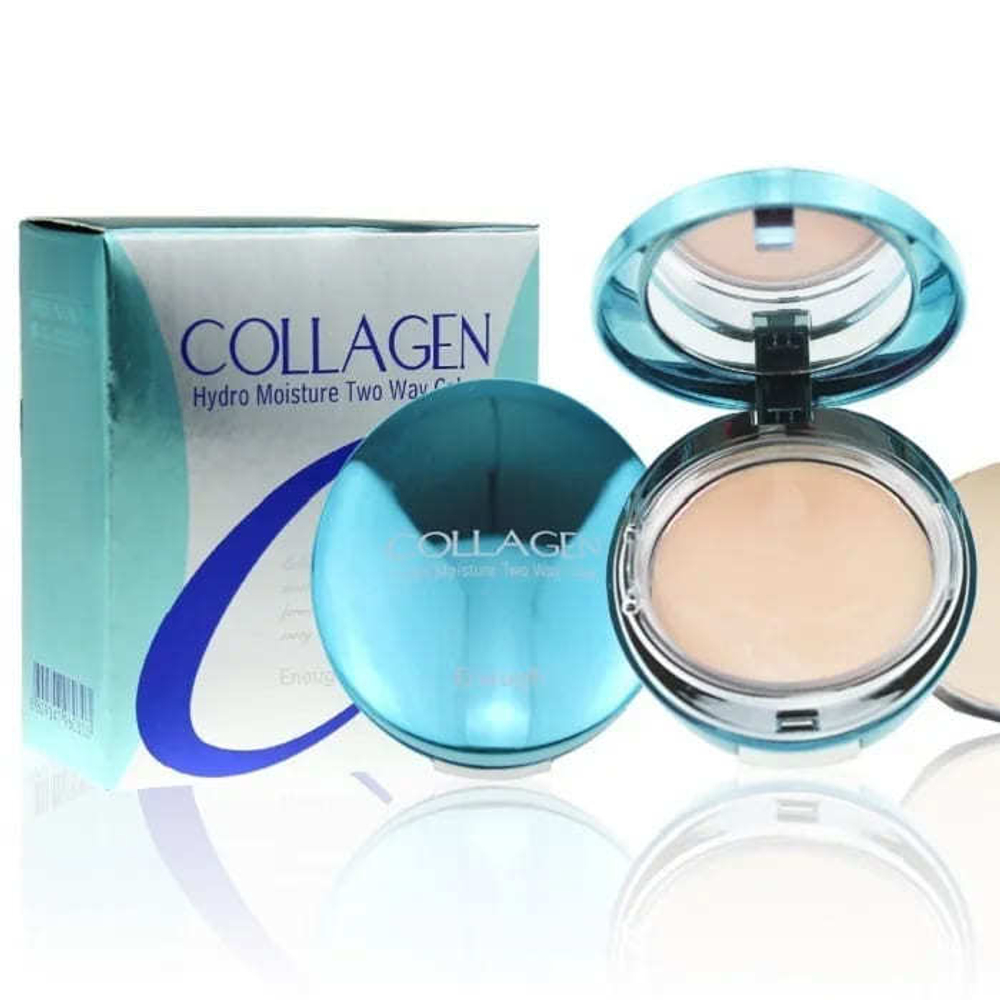 Пудра+запаска Enough Collagen #13 Hydro Moisture Two Way Cake SPF25 PA++ с коллагеном увлажняющая 13 г + 13 г