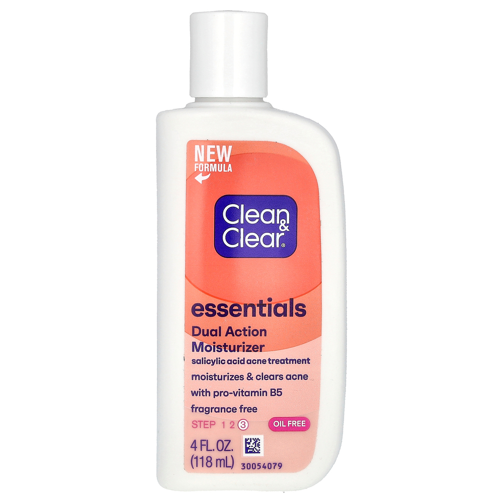 Clean & Clear, Увлажняющее средство двойного действия, лекарство от угревой сыпи с салициловой кислотой, 4 жидк. унц. (118 мл)