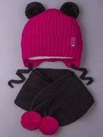 Шапка для девочки осенняя и шарф с ушками