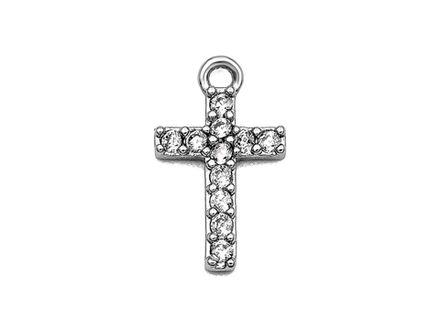 Подвеска "Крестик"  11,5мм со стразами