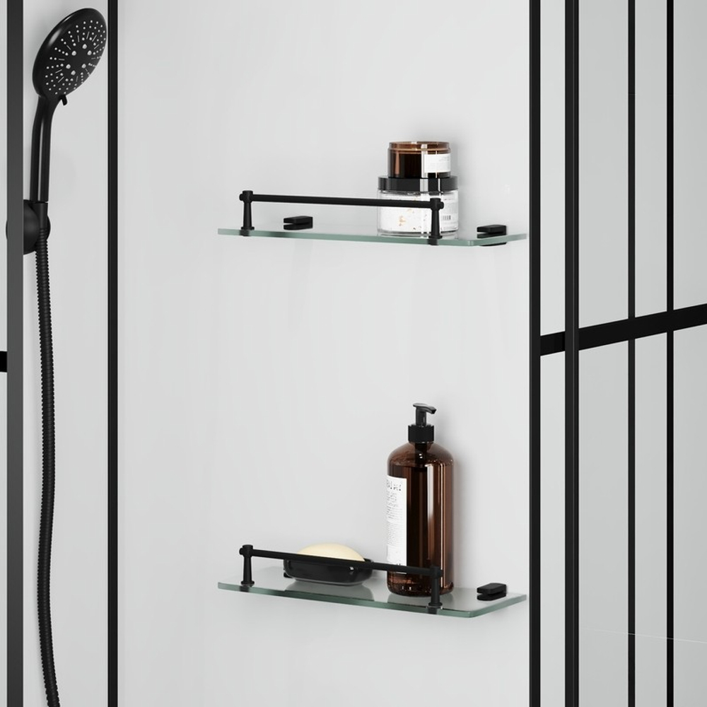 Душевая кабина Niagara Standart ST90/15QL/KL/BKT (90х90х225) низкий поддон(15см),черный,стекло прозрачное,3 места